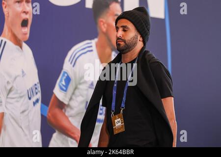 Copenhague, Danemark. 11th octobre 2022. Riyad Mahrez arrive au stade avant le match de l'UEFA Champions League entre le FC Copenhague et Manchester City à Parken à Copenhague. (Crédit photo : Gonzales photo/Alamy Live News Banque D'Images