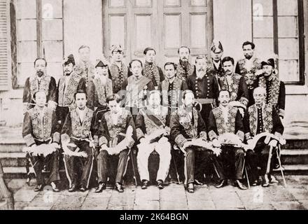 Le japonais de hauts fonctionnaires et officiers de l'armée de terre, le Japon c.1880 . Banque D'Images