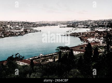 C.1890s Turquie Bosphore Istanbul Constantinople Banque D'Images