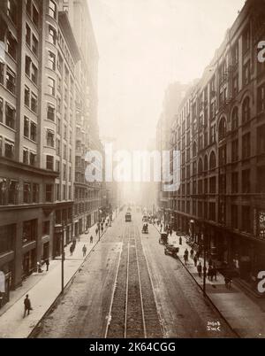 Au début du xxe siècle vintage press photo - vue vers le bas Dearborn Street, Chicago, vers 1920. Banque D'Images