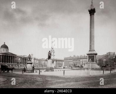 C.1880 S UK Londres - Trafalgar Square Banque D'Images