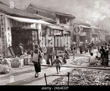 Dans Aplichow, près de la rue Aberdeen, Hong Kong c.1960's Banque D'Images