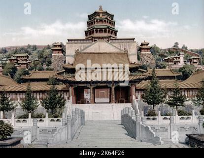 Palais d'été, Pékin, (Beijing) Chine, vers 1900 Photographie ancienne du début du 20th siècle Banque D'Images