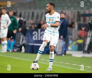 Milan, Italie. 11th octobre 2022. Pierre-Emerick Aubameyang du FC Chelsea lors du match de football de l'UEFA Champions League Group E entre l'AC Milan et le FC Chelsea, le 11 octobre 2022, au stade San Siro, Milan, Italie. Photo Nderim Kaceli crédit: Agence de photo indépendante/Alamy Live News Banque D'Images