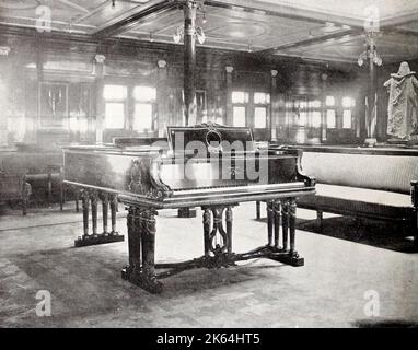 Style Louis XVI, Steinway Grand Piano à bord du SS Nieuw Amsterdam (1905) construit à Belfast par Harland et Wolff. Date: Vers 1905 Banque D'Images