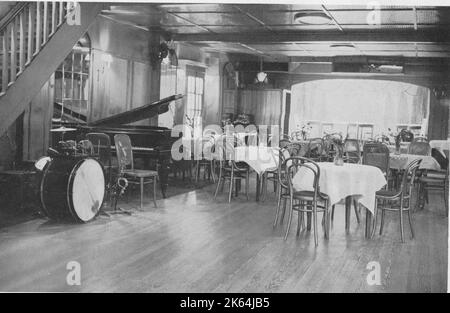 Vue de la piste de danse au 43 club, 43, Gerrard St, Soho, Londres, dirigé par Kate 'Ma' Meyrick, Reine des boîtes de nuit. Kate Evelyn 'Ma' Meyrick (1875 -1933), une femme d'affaires irlandaise et 'reine' de la scène de discothèque londonienne. Elle dirigeait '43', un club de jazz de fin de soirée au 43 Gerrard Street à Soho, a été poursuivie à plusieurs reprises pour avoir enfreint les lois sur les licences et est allée en prison pour avoir soudoyé des policiers pour ignorer ces violations. Son livre "secrets of the 43" a été interdit à sa publication en 1933. Trois de ses filles ont épousé des pairs du Royaume. Banque D'Images