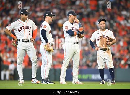 Houston Astros' Mauricio Dubon smiles during batting practice before a  baseball game against the Chicago Cubs Tuesday, May 16, 2023, in Houston.  (AP Photo/David J. Phillip Stock Photo - Alamy