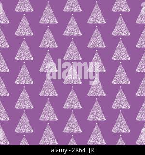 Décoration vectorielle sans couture - joli motif arbres de noël couleur magenta Illustration de Vecteur