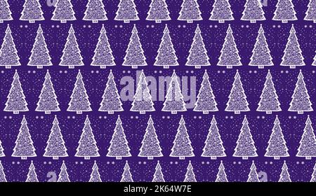 Décoration vectorielle sans couture - joli motif arbres de noël pochoir violet Illustration de Vecteur