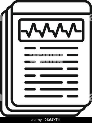Vecteur de contour de l'icône des papiers patient. Médecin en ligne. Santé médicale Illustration de Vecteur