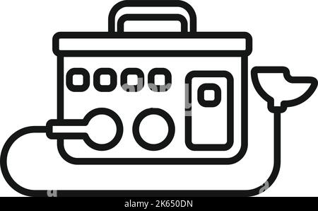 Vecteur de contour de l'icône du ventilateur médical. Machine du patient. Équipement hospitalier Illustration de Vecteur