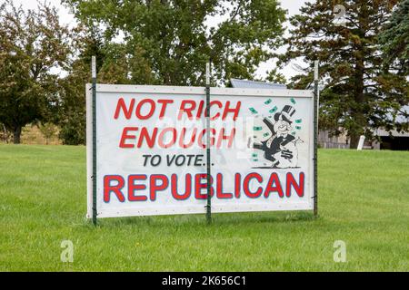 Sturgeon Bay, Wisconsin. Signe de vote anti républicain. Banque D'Images