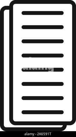 Vecteur de contour de l'icône du tapis d'entraînement. Tapis de yoga. Pilates de gym Illustration de Vecteur