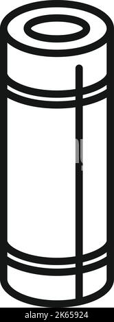 Vecteur de contour de l'icône de tapis. Tapis de yoga. Rouleau de gym Illustration de Vecteur