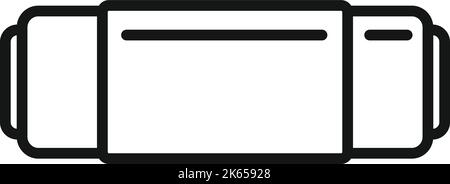 Vecteur de contour de l'icône de yoga mat. Tapis protecteur. Pilates de gym Illustration de Vecteur