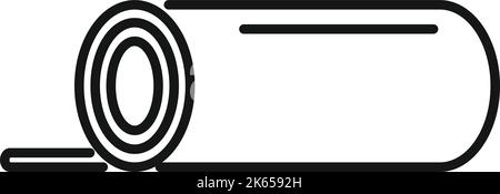 Vecteur de contour de l'icône de tapis Pilates. Tapis de yoga. Rouleau de gym Illustration de Vecteur