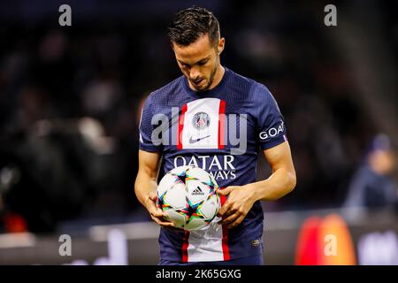 Paris, France. 11th octobre 2022. Pablo Sarabia du PSG lors de la Ligue des champions de l'UEFA, match de football du Groupe H entre Paris Saint-Germain et SL Benfica sur 11 octobre 2022 au stade du Parc des Princes à Paris, France - photo Elyse Lopez/DPPI crédit: DPPI Media/Alay Live News Banque D'Images