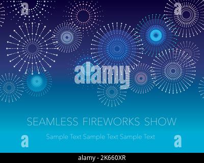 Arrière-plan de feu d'artifice transparent avec espace de texte, illustration vectorielle. Répétable horizontalement. Illustration de Vecteur