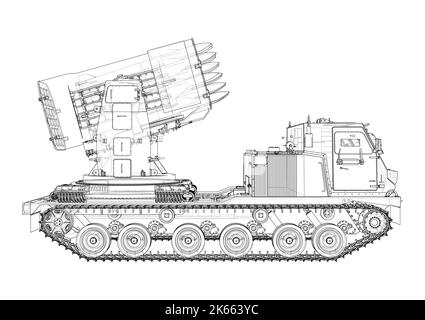 Système de missle de piste militaire. Vecteur Illustration de Vecteur