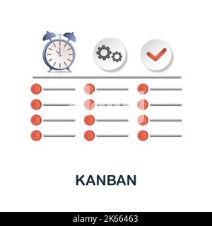 Icône Kanban. 3d illustration de la collection de développement de projet. Icône Creative Kanban 3D pour la conception web, les modèles, les infographies et plus encore Illustration de Vecteur