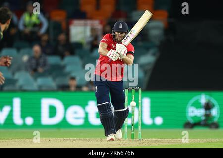 Dawid Malan d'Angleterre est vu pendant le Dettol T20I série 2 de 3 Match Australie contre l'Angleterre à Manuka Oval, Canberra, Australie, 12th octobre 2022 (photo par Patrick Hoelscher/News Images) Banque D'Images