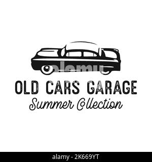 Affiche pour le garage des voitures anciennes Banque D'Images