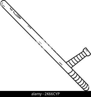 Page de coloriage isolée de bâton de police pour enfants Illustration de Vecteur