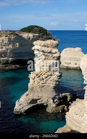 piles de roches à torre st andrea, lecce, puglia, dans le sud de l'italie Banque D'Images