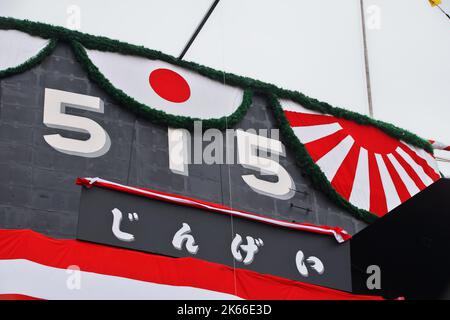 Kobe, Japon. 12th octobre 2022. Le nouveau sous-marin japonais « Jingei » est vu lors de la cérémonie de lancement à Kobe Shipyard & Machinery Works de MHI à Kobe, préfecture de Hyogo, Japon sur 12 octobre 2022. Un sous-marin diesel-électrique de classe Taigei 'Jingei' est de 3 000 tonnes avec système de TCM (Torpedo Counter Measure) et peut lancer le Boeing UGM-84L Harpoon Block II, environ 70 membres d'équipage et a des compartiments d'habitation pour six femelles. Photo par Keizo Mori/UPI crédit: UPI/Alay Live News Banque D'Images