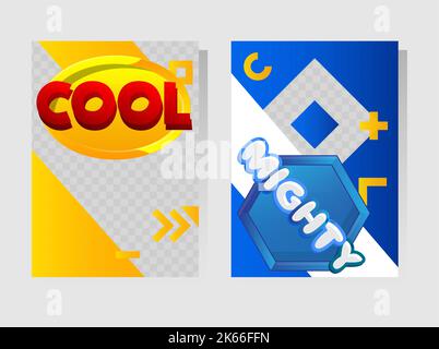 Affiche super-héros. Modèle de bannière avec blason super héros pour les événements de bande dessinée. Conception vectorielle avec formes. Message sur les médias sociaux pour invitation, awa Illustration de Vecteur