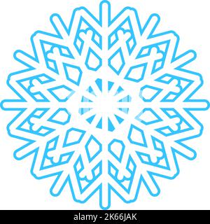 Flocon de neige simple fait de lignes bleues. Décoration festive pour le nouvel an et Noël, symbole de l'hiver, élément pour le design. Illustration vectorielle Illustration de Vecteur