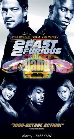 PAUL WALKER, Tyrese Gibson, Eva Mendes, Ludacris, DEVON AOKI Poster, 2 Fast 2 Furious, 2003 Banque D'Images