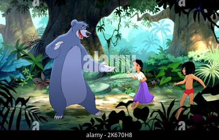 BALOO,SHANTI,MOWGLI, LE LIVRE DE LA JUNGLE 2, 2003 Banque D'Images