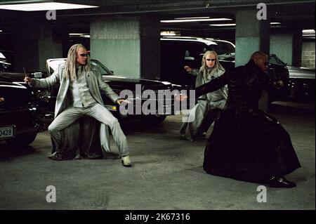 NEIL RAYMENT, Adrian Rayment, Laurence Fishburne, The Matrix Reloaded, 2003 Banque D'Images