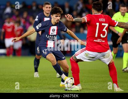 Vitinha du PSG lors de la Ligue des champions de l'UEFA, match de football du Groupe H entre Paris Saint-Germain et SL Benfica (Lisbonne) sur 11 octobre 2022 au stade du Parc des Princes à Paris, France - photo Jean Catuffe / DPPI Banque D'Images