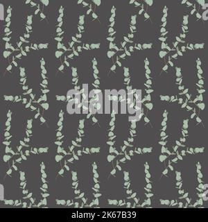 Motif boho sans coutures avec branches d'eucalyptus Illustration de Vecteur