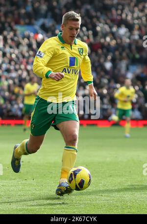 27th octobre 2012 - Barclays Premier League - Aston Villa vs Norwich City - Steve Morison of Norwich City - photo: Paul Roberts / Pathos. Banque D'Images