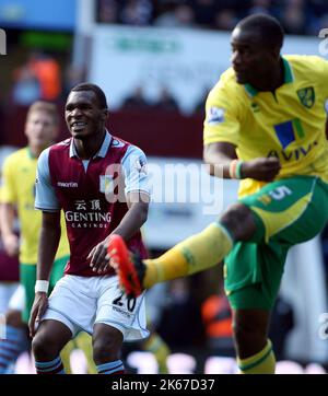 27th octobre 2012 - Barclays Premier League - Aston Villa vs Norwich City - Christian Benteke of Aston Villa - photo: Paul Roberts / Pathos. Banque D'Images