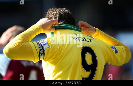 27th octobre 2012 - Barclays Premier League - Aston Villa vs Norwich City - Grant Holt of Norwich City - photo: Paul Roberts / Pathos. Banque D'Images