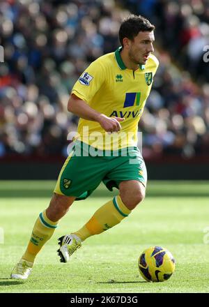 27th octobre 2012 - Barclays Premier League - Aston Villa vs Norwich City - Robert Snograss de Norwich City. - Photo: Paul Roberts / Pathos. Banque D'Images