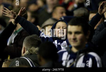 17th novembre 2012 - Barclays Premier League - West Bromwich Albion vs. Chelsea. Un fan de West Bromwich Albion fête. Photo: Paul Roberts / Pathos. Banque D'Images