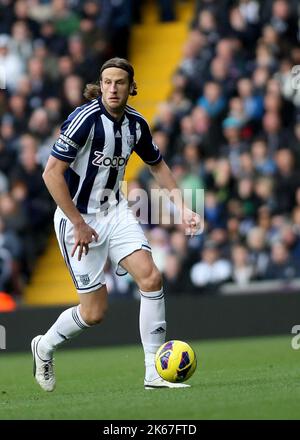 17th novembre 2012 - Barclays Premier League - West Bromwich Albion vs. Chelsea. Jonas Olsson de West Bromwich Albion. Photo: Paul Roberts / Pathos. Banque D'Images