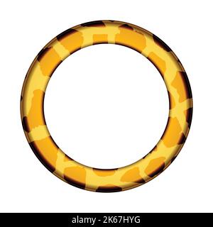 Bordure ronde décorative à imprimé animal. Cuir tendance. Cadre doré avec ornement moderne de peau d'irafe stylisée. Modèle sous forme de mandala Illustration de Vecteur