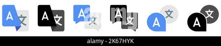 Jeu d'icônes de traduction de langue. Conception d'applications Web et mobiles. Illustration vectorielle Illustration de Vecteur