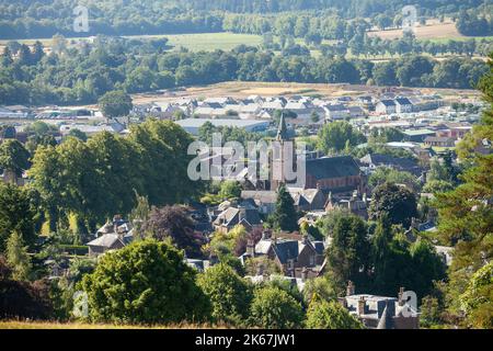 La ville écossaise de Crieff de la colline appelée Knock de Crieff Banque D'Images