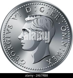 Contre la monnaie britannique deux shillings, le roi George VI florin Illustration de Vecteur