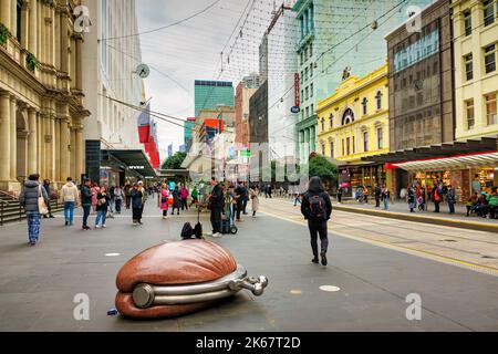 Bourke Street Mall dans le centre-ville de Melbourne, Victoria, Australie. Banque D'Images