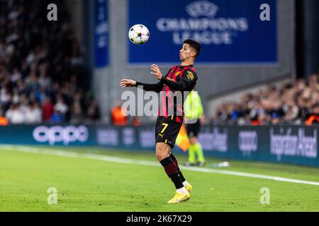 Copenhague, Danemark. 11th octobre 2022. Joao Cancelo (7) de Manchester City vu lors du match de l'UEFA Champions League entre le FC Copenhague et Manchester City à Parken à Copenhague. (Crédit photo : Gonzales photo/Alamy Live News Banque D'Images