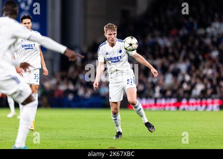Copenhague, Danemark. 11th octobre 2022. Valdemar Lund (27) du FC Copenhague vu lors du match de la Ligue des champions de l'UEFA entre le FC Copenhague et Manchester City à Parken à Copenhague. (Crédit photo : Gonzales photo/Alamy Live News Banque D'Images