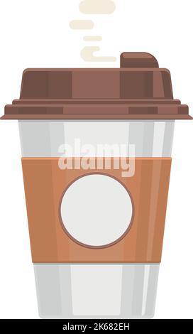 Tasse à café jetable. Contenant à boissons à emporter en plastique Illustration de Vecteur